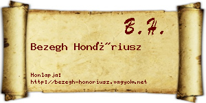 Bezegh Honóriusz névjegykártya